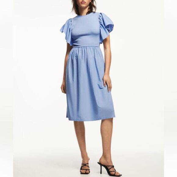 NWT Zara Ruffled Sleeve Dress - Picture 3 of 12